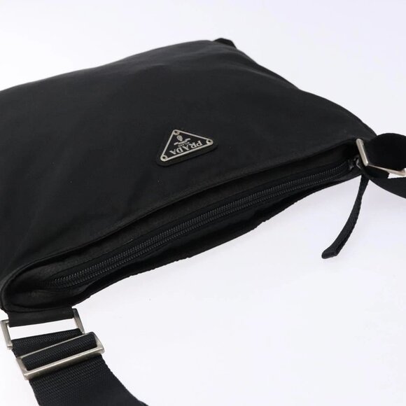 PRADA Shoulder Bag Nylon Black Silver Auth - Picture 4 of 15